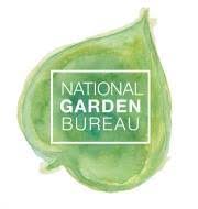 National Garden Bureau logo of a pastel green leaf and the words National Garden Bureau inside of a white square rectangle